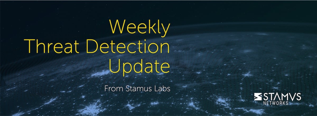 GRAPHIC: Weekly Threat Detection Update from Stamus Networks